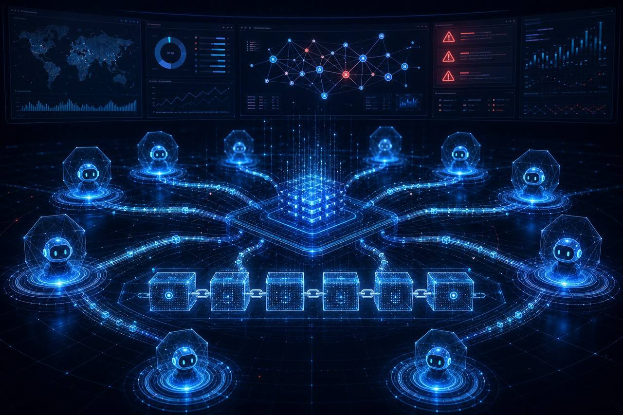 Multi-agent AI network visualization